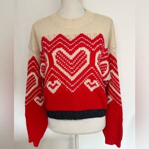 Free People Heart Ski sweater Small